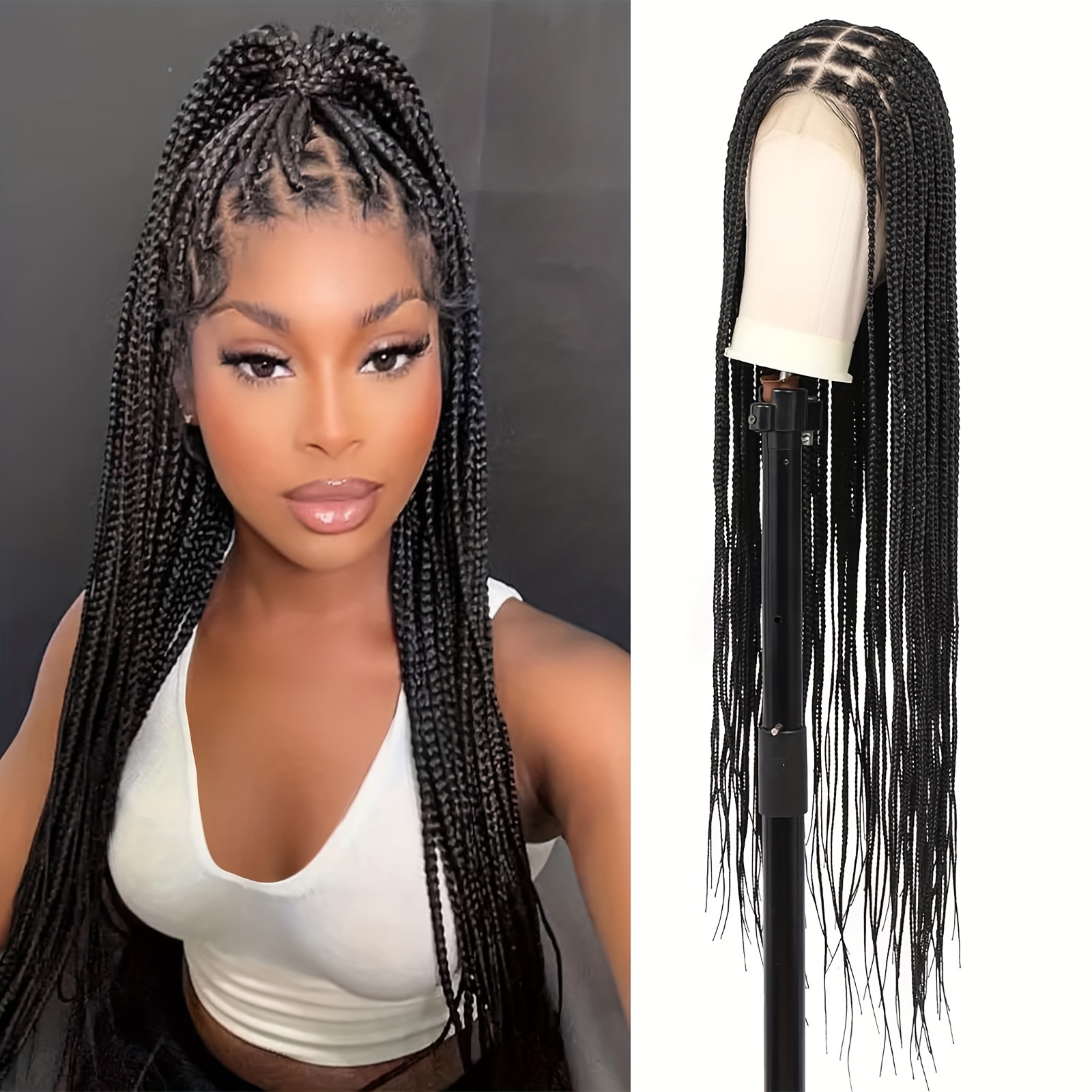 wigs with braids sold on Temu United States