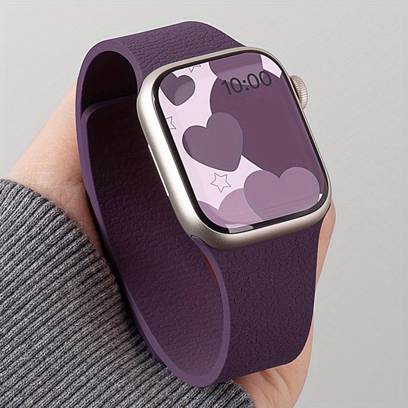 1pc iWatch Lychee Soft Magnetic Band, Suitable for Apple Watch 10/9/8/7/6/SE/5/4/3/2/1/Ultra 2, 49mm, 46mm, 45mm, 41mm, 44mm, 40mm, 42mm, 38mm. Wearable Tech Watch Strap, Smartwatch Accessory, Fashionable Wristband, Minimalist Watch Chain, Durable
