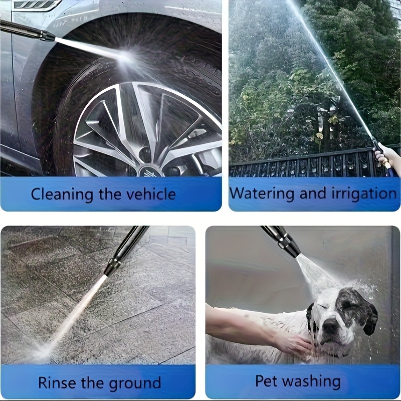 2 wash hose nozzle portable adjustable water spray gun with ergonomic handle metal connector hose clamp high sprayer for car motorcycle bicycle cleaning Product details 0