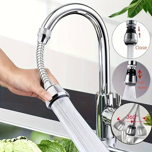 2 in 1 pull down kitchen with 360 swivel spray head and kitchen extender