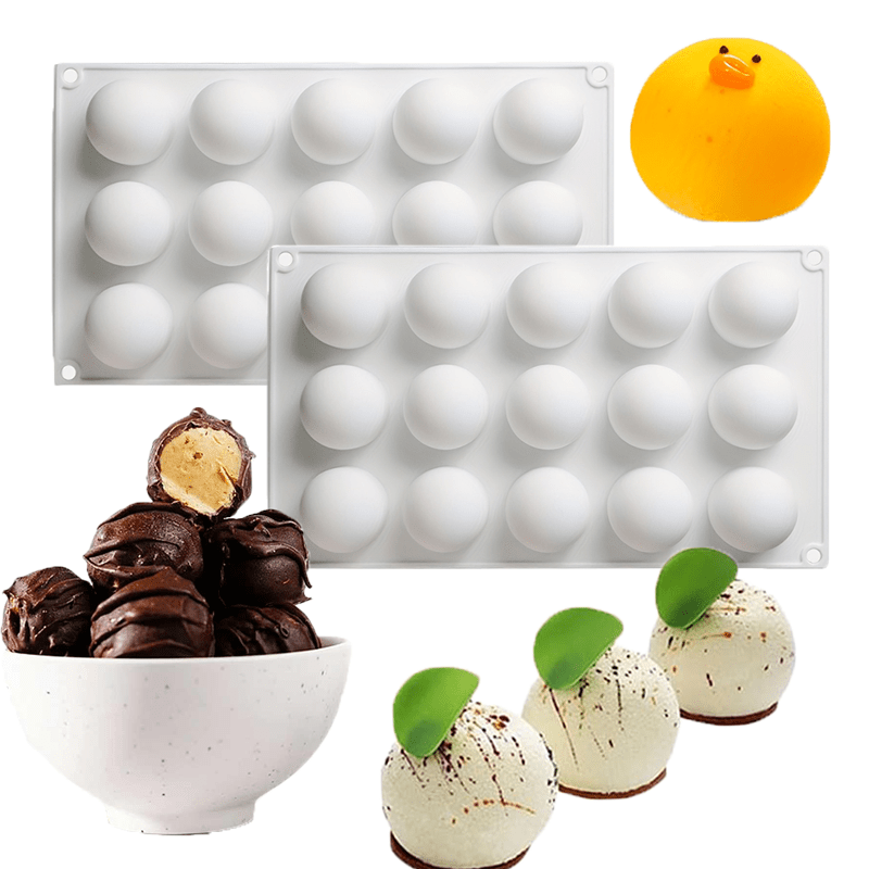 TEMU 2 stampi rotondi in silicone da 15 , ideali per creare , gomme modellate, torte mousseline e dessert da , utilizzati per di candele profumate,