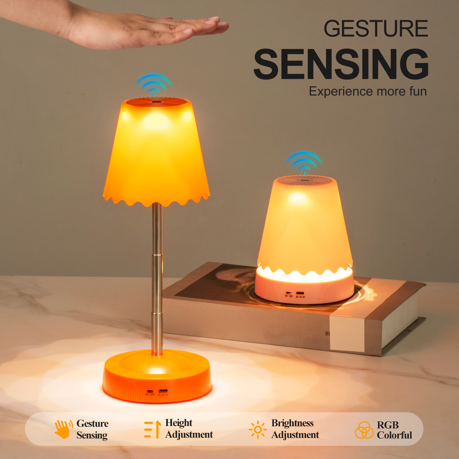Smart Desk Lamp with Motion Sensor and Dimmable Features