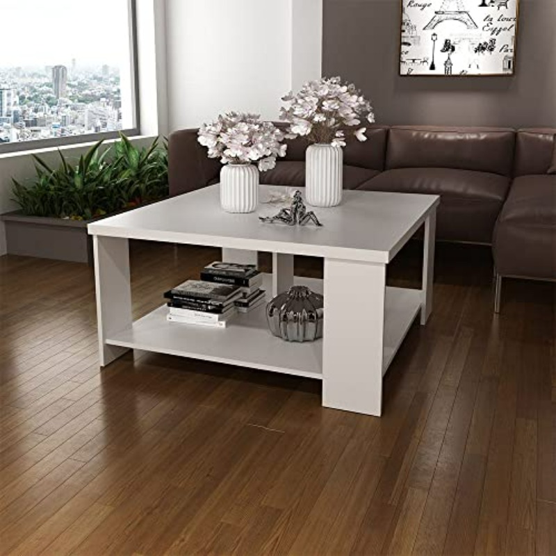   table multi   room desk space saving center table   furniture for   room l 90 x w 90 x h 45 5cm white