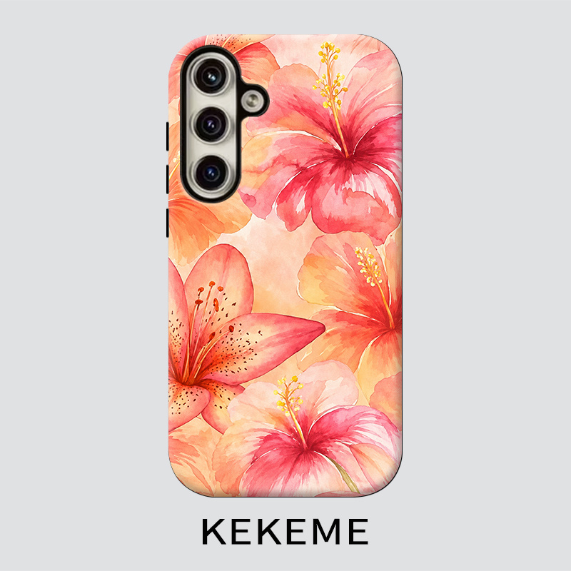 TEMU Phone Case - Kekeme Coral Flower Sea Film 2-in-1 Universal For Galaxy S26 S25 S24 S23 S22 S21 S21  S21 Fe Edge S20 A15 A16 A17 A23 A32 A34 A35