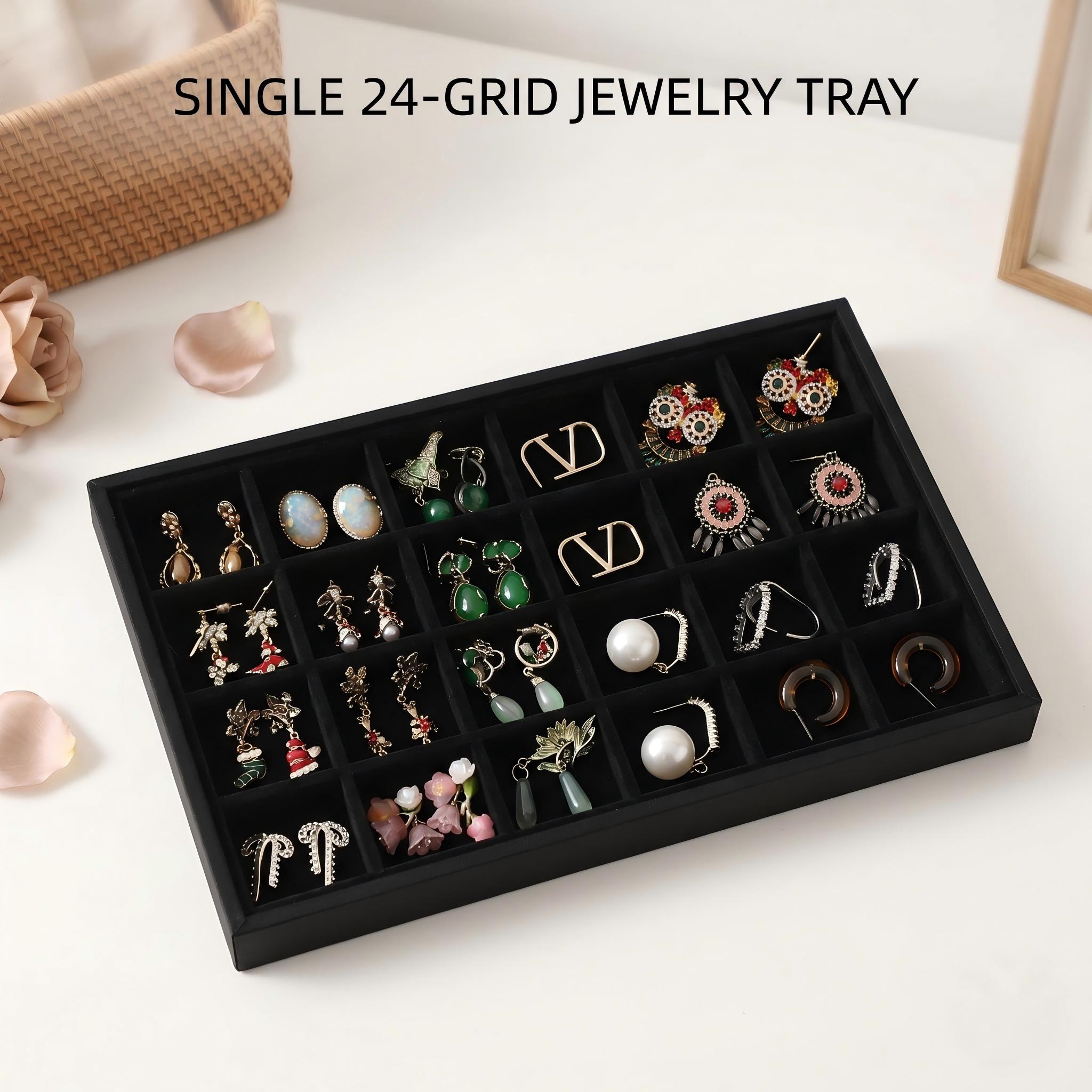2pcs Stackable Velvet Jewelry Storage Tray, Gift for Her