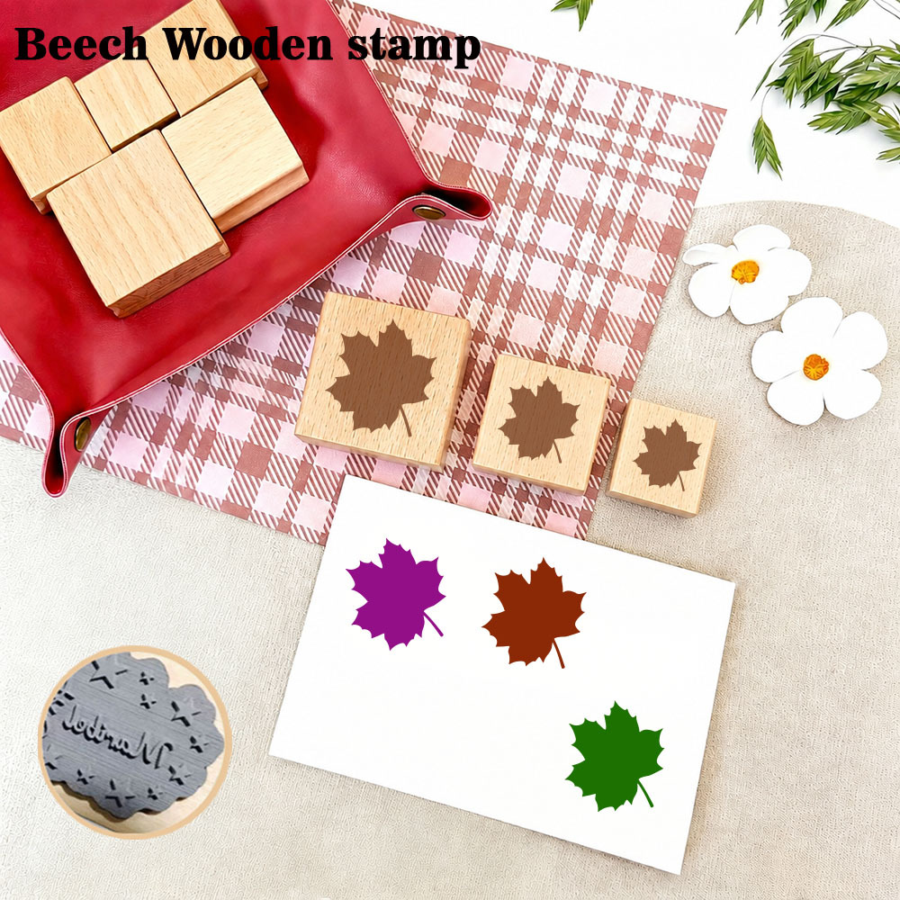 Delicate Maple Leaf Decor Wooden Stamp