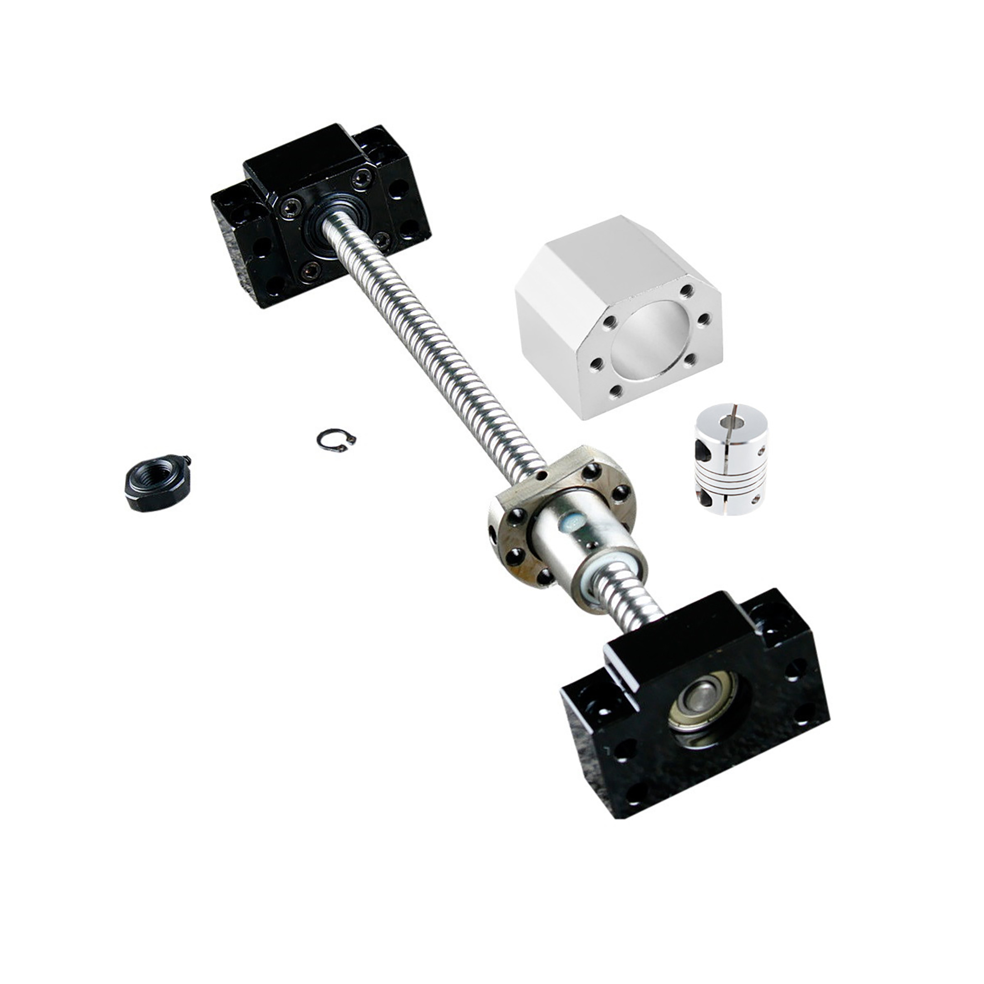 1-pack 800mm Ball Screw Sfu1605 Type With Bk12 Mounts& Coupling Kit, Screw For Cnc Equipment& 3d Printe
