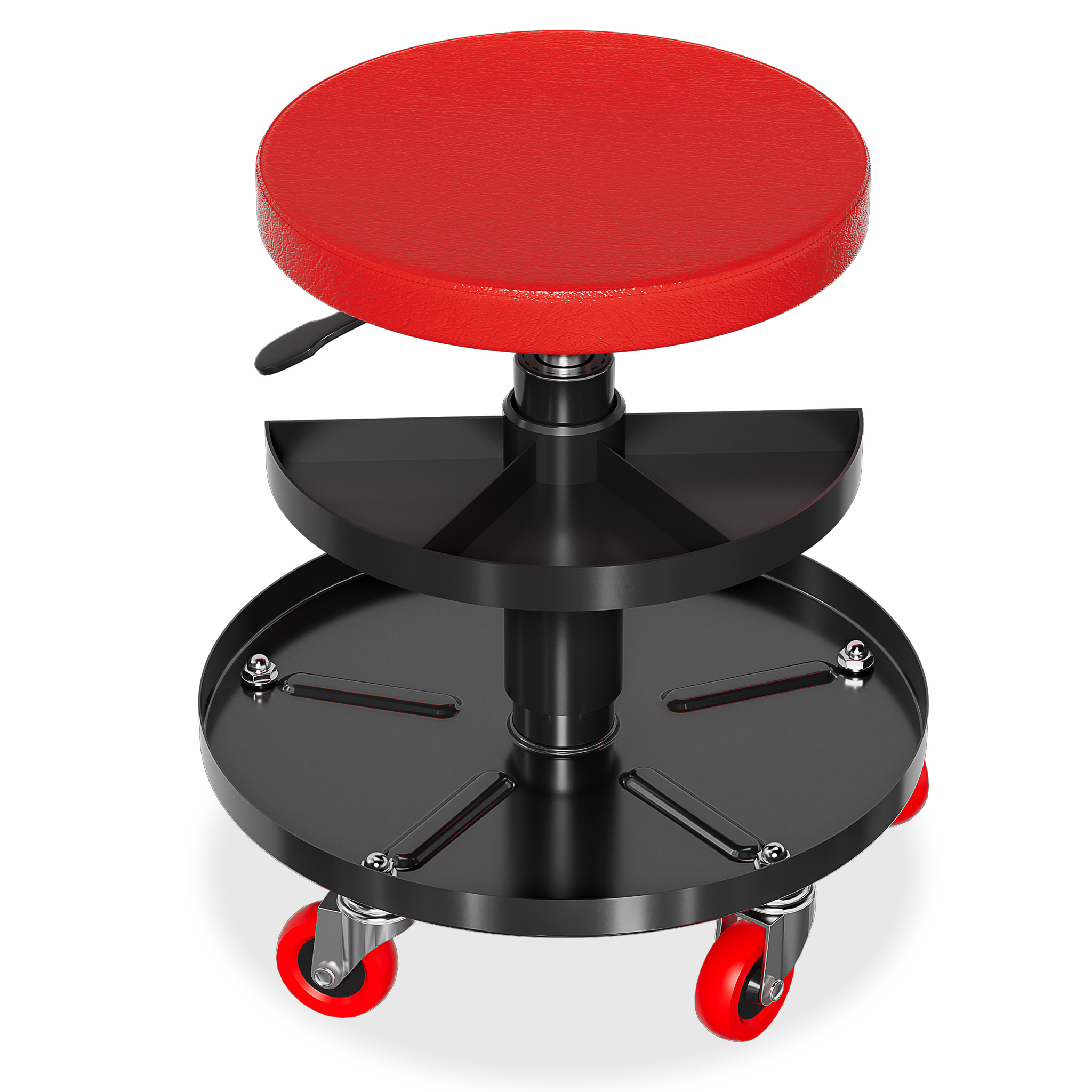 TEMU 1pc Workshop Stool, Mobile Workshop Seat With Shelf And Wheels, Garage Stool, Work Stool, Load Capacity 150kg For Workshop Vehicle Care Machine