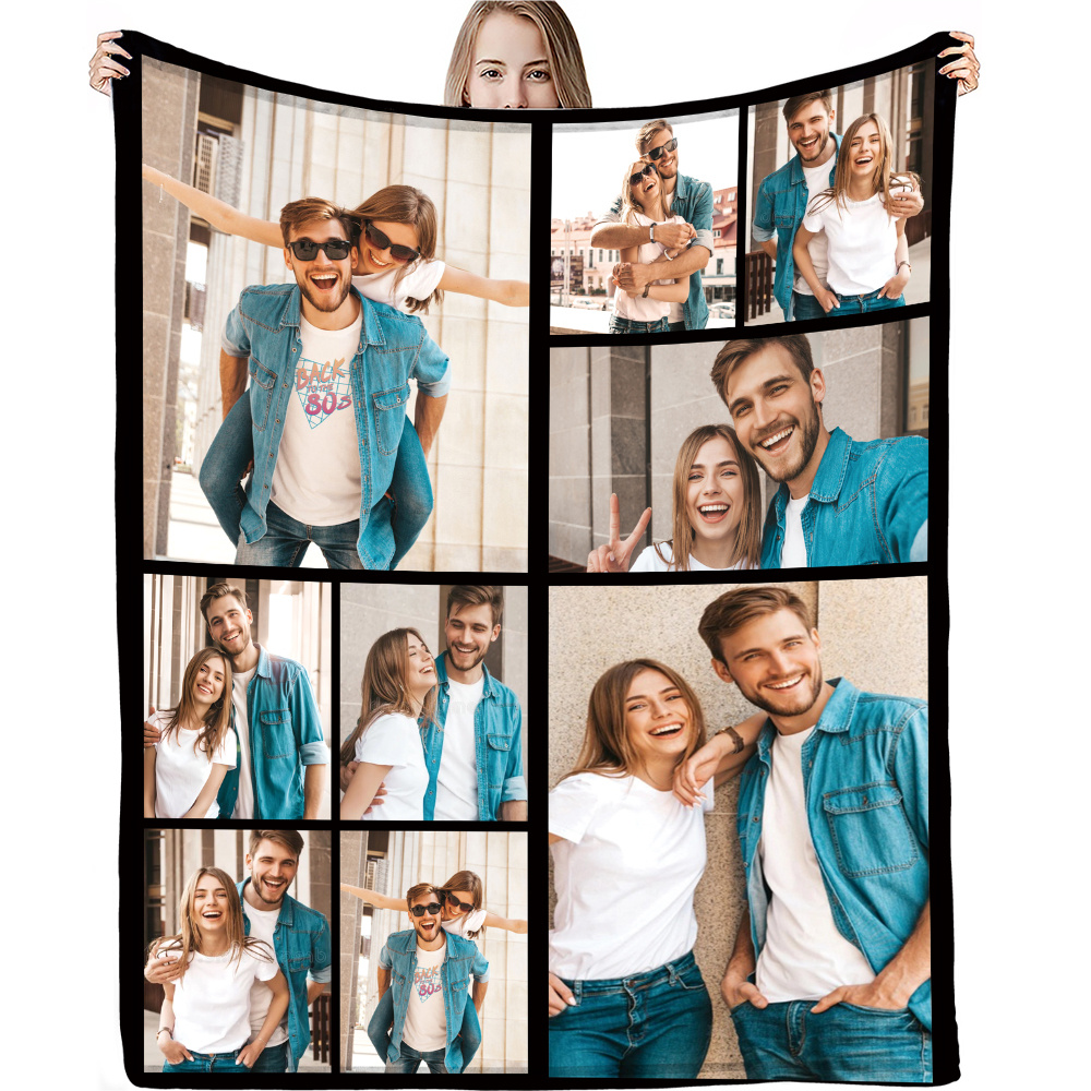 

Couverture en Flanelle Personnalisée pour Couple - Design Photo Personnalisé, Douce & Chaude pour Canapé, Lit, Bureau, Camping - Cadeau Idéal pour les Êtres Chers