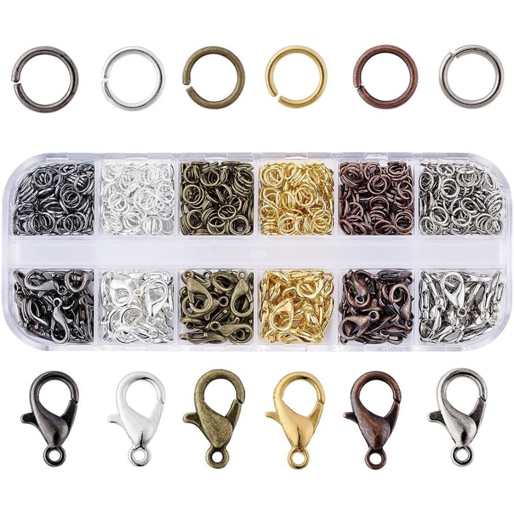 

240pcs Jewelry Kits, With Open Jump Rings & Clasp For Diy Bracelet Necklace Jewelry Making, Great For Birthday Gifts, Party, Christmas Gifts, Thanksgiving Gifts, Wedding Anniversary, 6 Colors