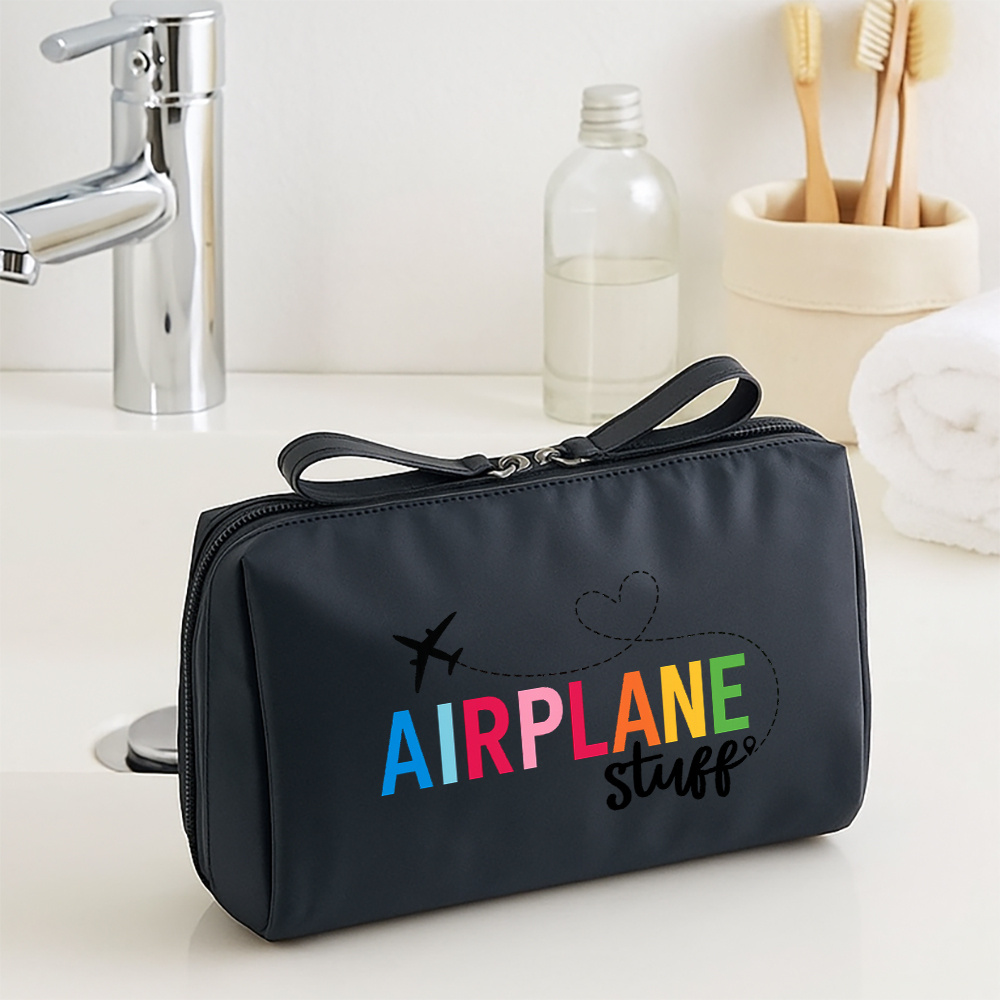 TEMU 【頑丈なバッグ】ラゲッジ用 - マルチカラーの「飛行機の荷物」デザイン - 旅行、学校、仕事の必需品、洗面用具、メイクアップバッグのパッキングに最適