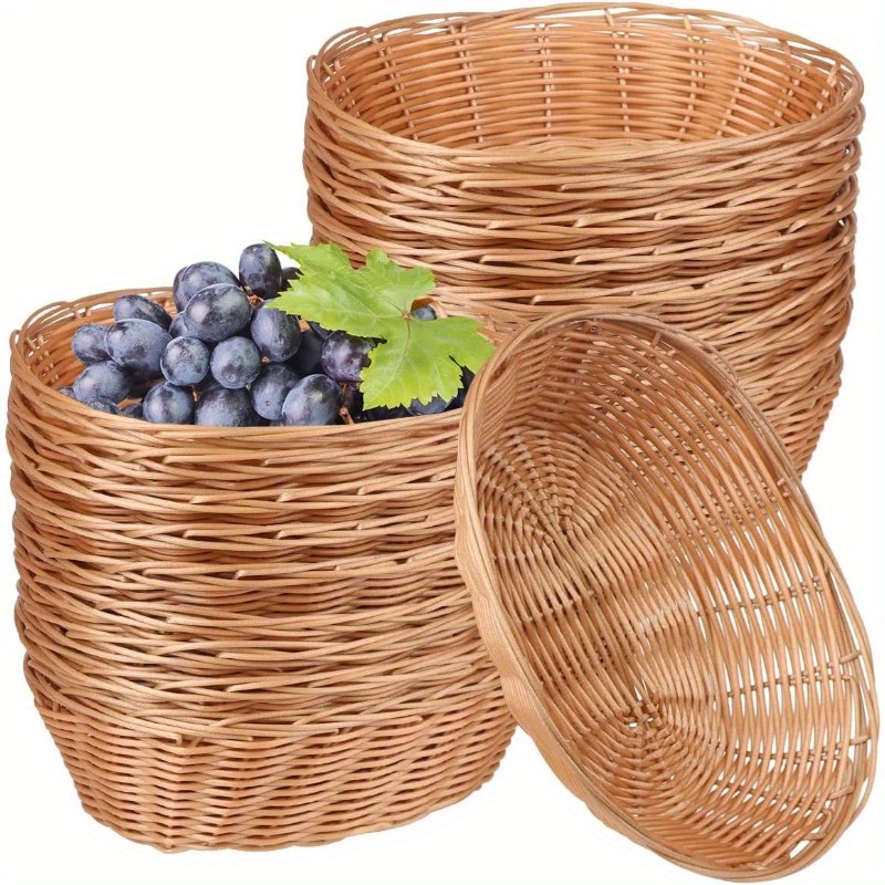 8pcs of oval wicker baskets, wicker  , medium-sized gift baskets, suitable for kitchens, Christmas gifts, center decoration displays, for storing bread, fruits, and vegetables., Baskets for Gifts, Bread Proofing Basket, Bread Basket with Lid, Gift Baskets for Gifts, Bread Display, Vegetable Storage, Natural Wicker, Rustic Decor, Handcrafted Baskets, Quality Weaving, Decorative Baskets, Storage Baskets, Holiday  , Food Enthusiasts
