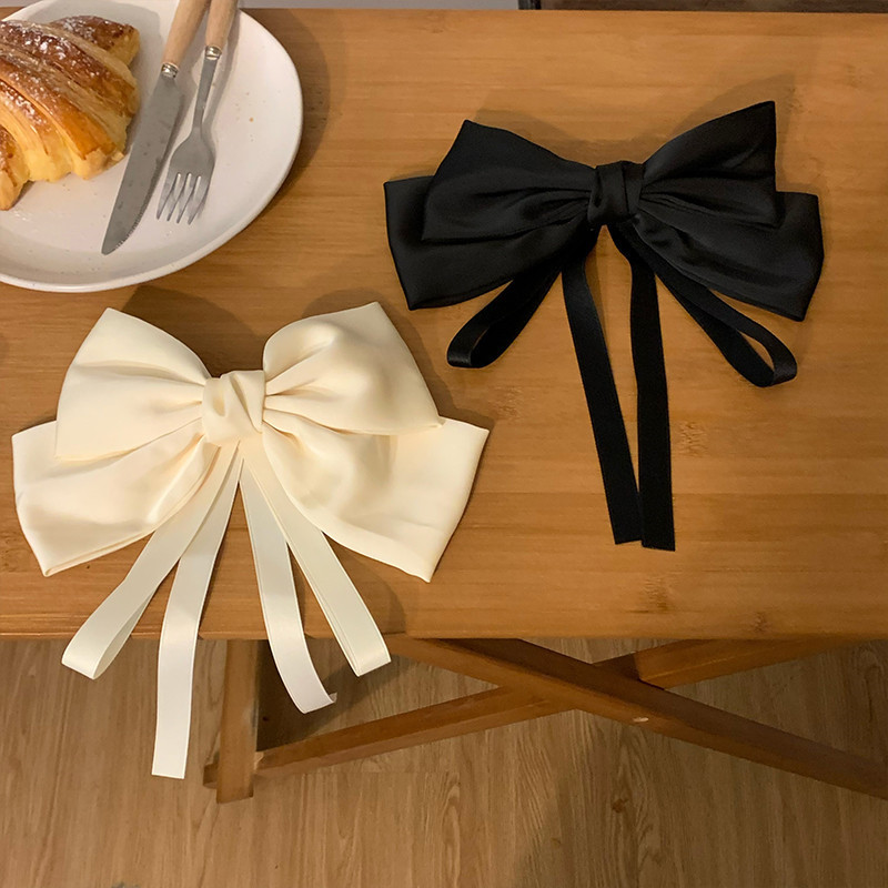 Satin Bow Hair Clip for Women, Large Elegant Accessory
