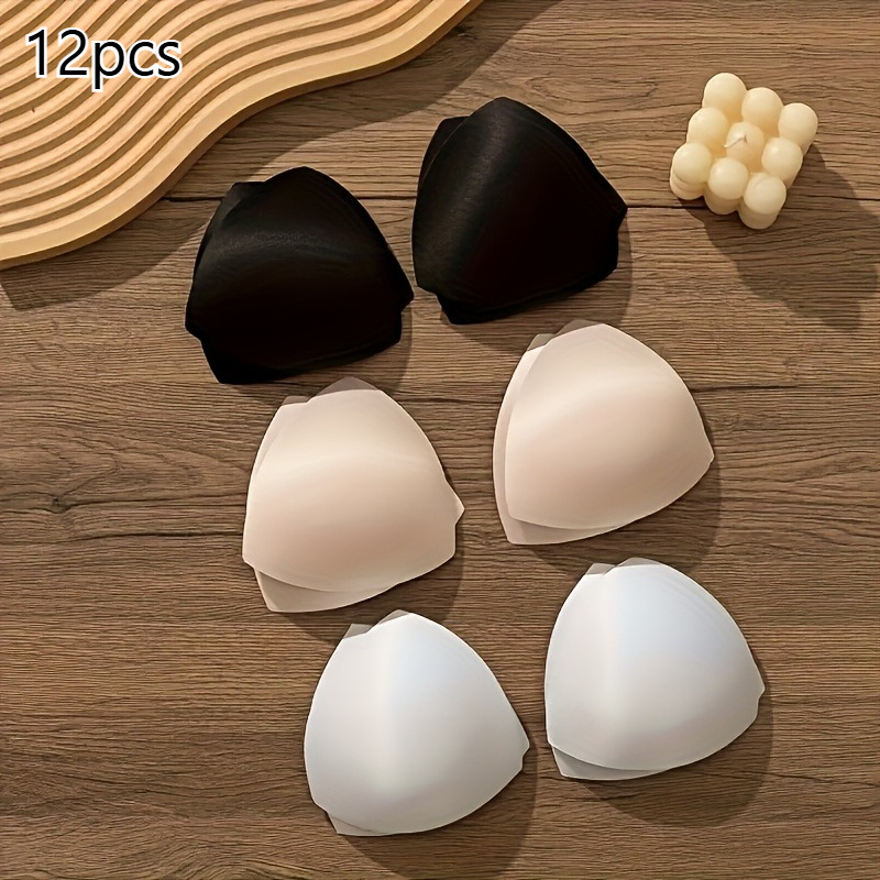 Image of 12pcs Women's Sports Bra Pads With Sponge Lining - Soft Polyester Sports Support Pads, Hand Washable Inserts, Suitable For Bras, Fitness, Yoga, , Compatible With Most Sports Bras, Bulk Pack