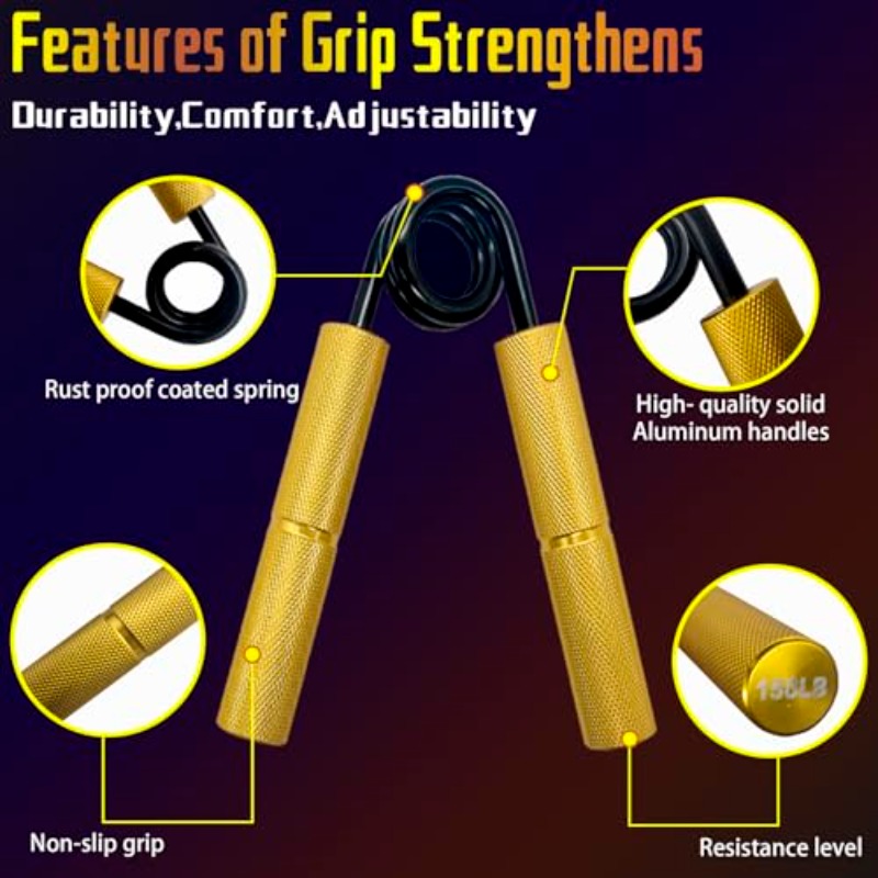 6-pack grip strength trainer set - 50-300lb hand grip strengthener for forearm, wrist & finger workout equipment with adjustable   bands, dumbbells & kettlebells - home gym strength training for  , muscle building &  , workout accessories,  , sturdy construction Product details 2