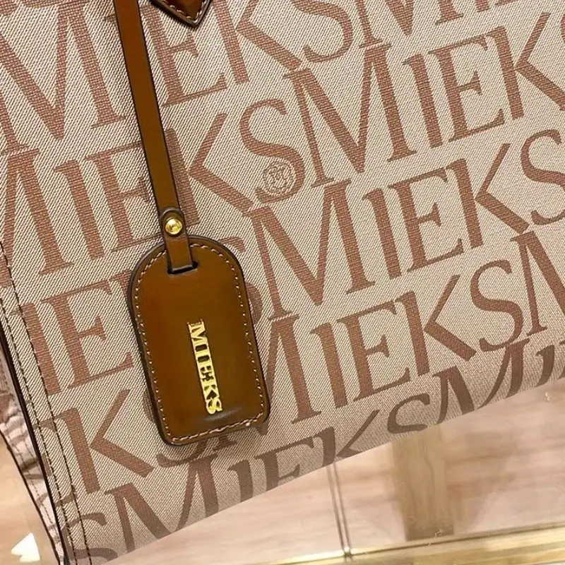 2025 new womens tote bag large capacity beige microfiber with hardware multiple compartments adjustable shoulder strap zipper closure for commuting work casual versatile carryall hardware Product details 13