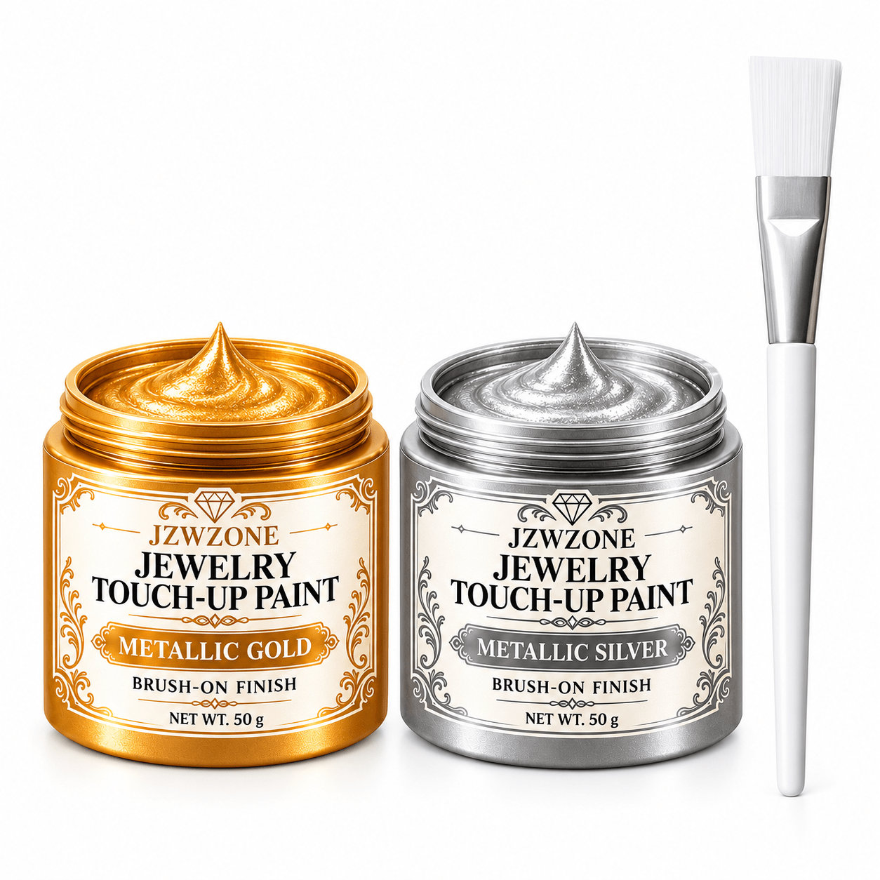 TEMU Jzw Zone 2pcs Jewelry Set, Golden & -up For Scratches, Fading & Areas, Quick- Restorer For Rings, Necklaces, Bracelets & Earrings