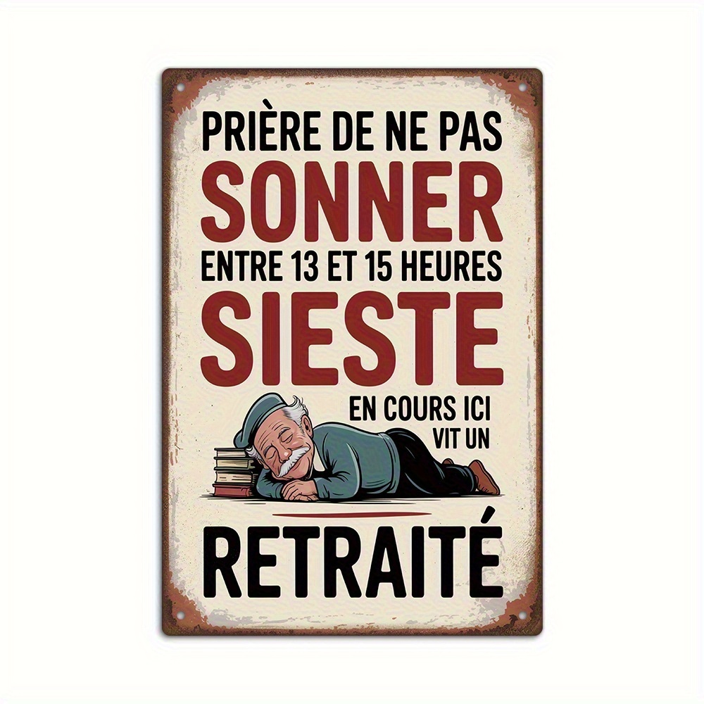 TEMU Panneau en bois rétro français plat 2D, 1 pièce, "Les retraités habitent ici", décoration murale pour salon, idéal pour anniversaire, mariage,
