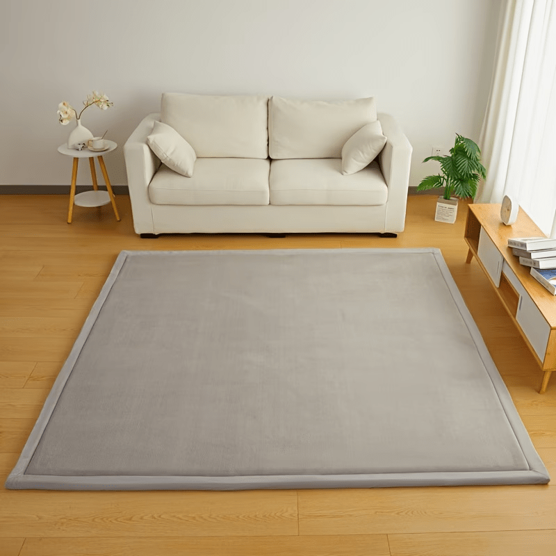 TEMU Thick Memory Foam Rug Suitable For Living Room & Bedroom - Soft Coral Fleece Floor Mat, Jumbo Square With Memory Foam Padding, Dry Modern Home