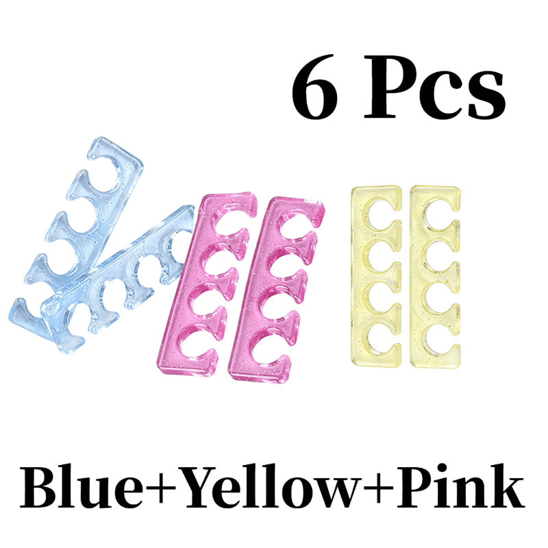Image of Set Of 6 Silicone Separators For , Reusable, And Scent- Care Accessory, Ideal For Pedicures, In Applying Nail Polish On Toes While Keeping Fingers And Toes Apart
