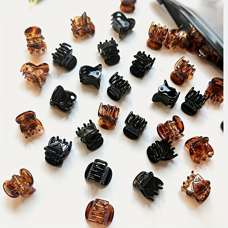 45pcs black or amber mini hair clips   geometric hairpins for daily commuting