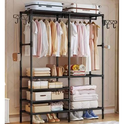 2026 new style storage rack wardrobe clothes rack l shaped corner clothes rack freestanding portable wardrobe heavy duty clothes rack convenient and to storage with storage rack replacement load capacity 810 lbs