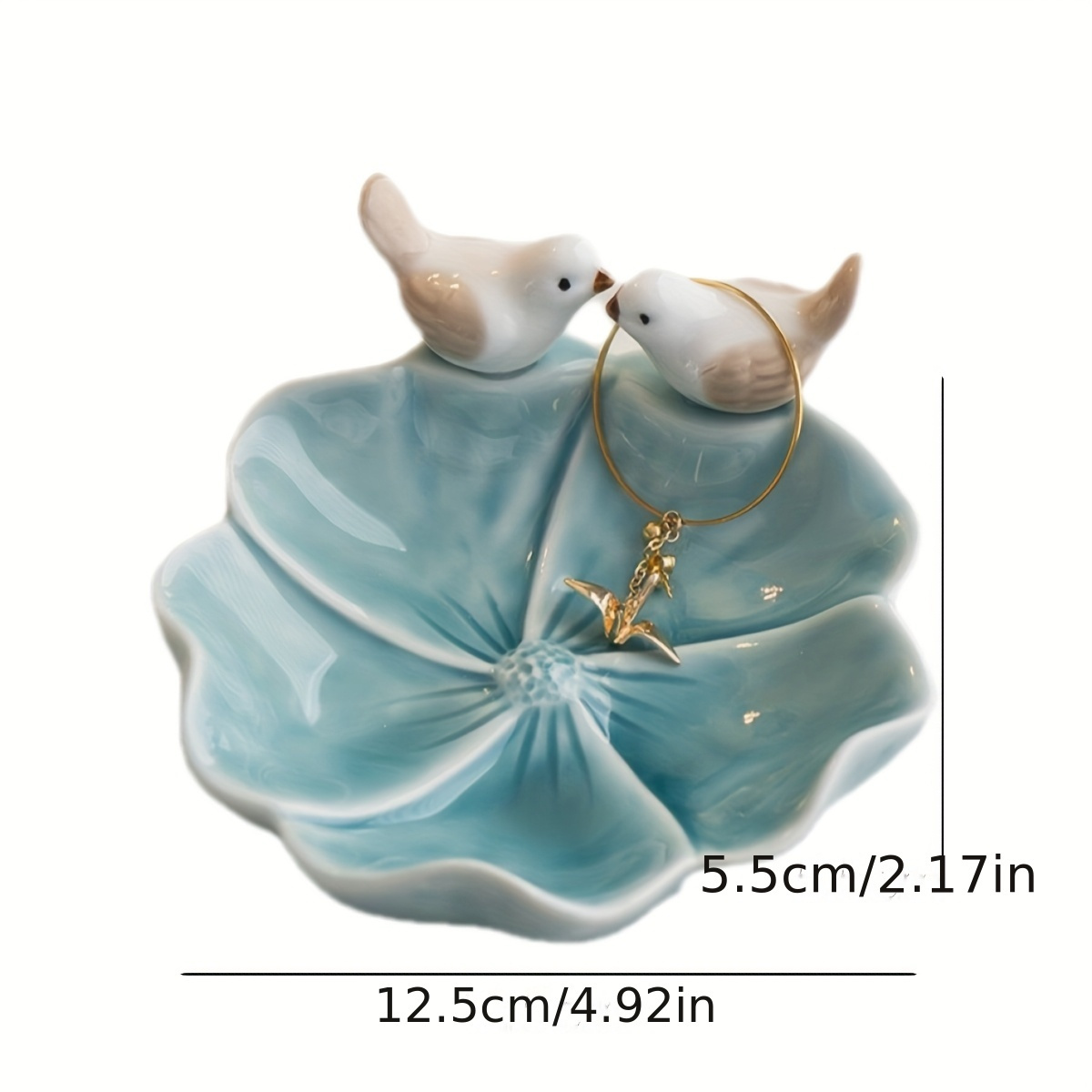 ❤︎sale❤︎デコパージュ ꔛ‬ꕤ アクセサリートレー ♡ ウエルカムプレート 1 ceramic bird jewelry tray lotus base perfect - Temu