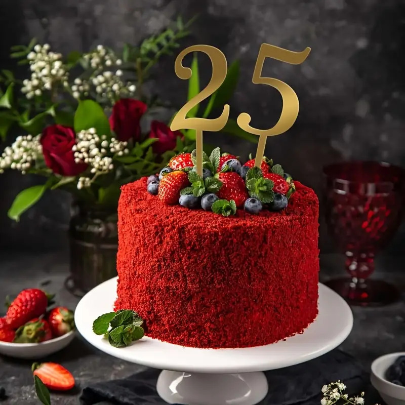 8 Stück Tortenaufsätze "Happy Birthday" – Aus Acryl, Goldfarben, Wiederverwendbar, Für Geburtstagskuchen