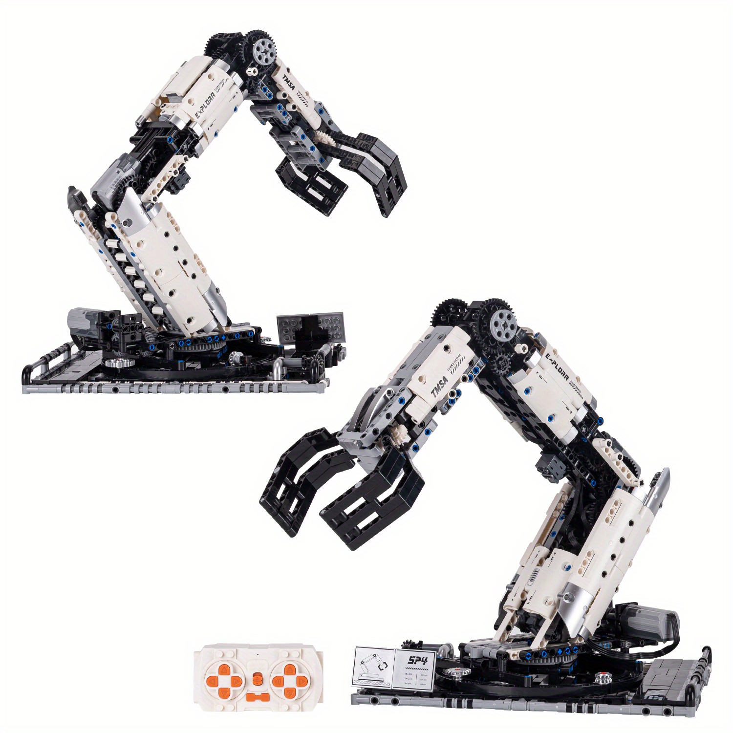 Sci-Fi Mechanical Masterpiece- 784pcs Smart Building Robot| 4-Motor 360° Rotation+ Gripping Arm+ Remote Control