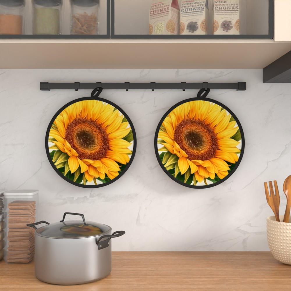 TEMU 2pezzo 8x8 Pollici Porta Pentole Rotondi Stampati Tappeti - Riconfezionabile Poliestere Resistente Al Calore Decorazione Cucina per Pentole,