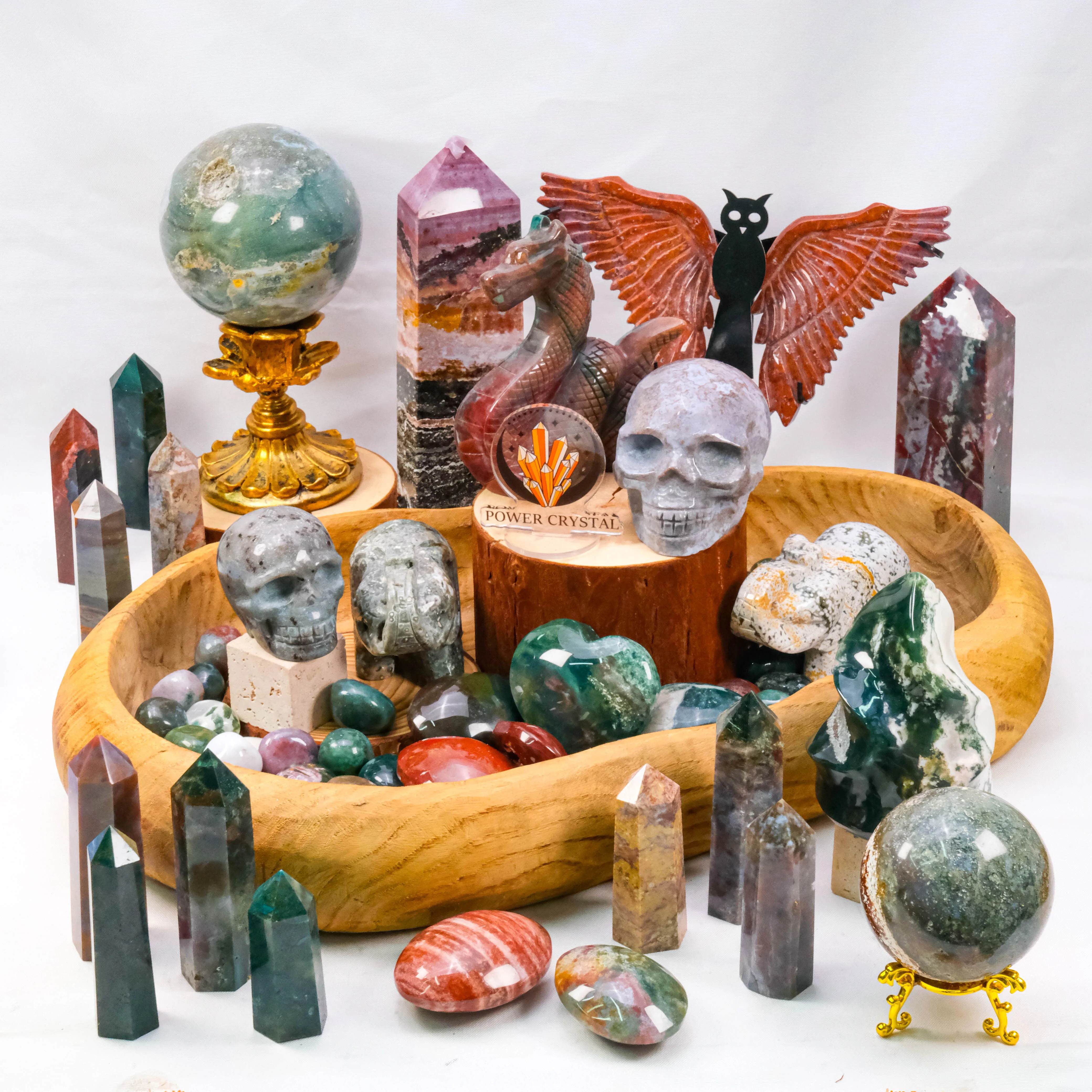 TEMU High Quality Natural Crystal Set Sculpture Shui Retro Crafts Carving Gemstones Suitable For Home Decoration, Office Desk Ornaments, Gifts For ,