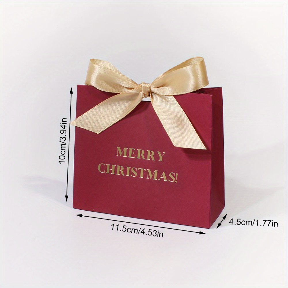 Image of 5pcs Christmas Gift Box Set With Bow, Elegant , Black, Red, Green, Pink Packaging For Holiday Party Favors, Candy, , Small Presents, Reusable Festive Boxes For Xmas Decorations