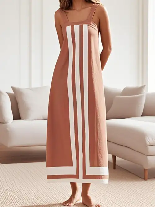 women's vertical striped ruched bust & pleated hem dress - sleeveless fitted top & flowy skirt, lightweight machine-washable fabric for spring summer fall, versatile for work, parties, commuting & vacation, work attire, women's vertical striped ruched bust & pleated hem dress - sleeveless fitted top & flowy skirt, lightweight machine-washable fabric for spring summer fall, versatile for work, parties, commuting & vacation, work attire,