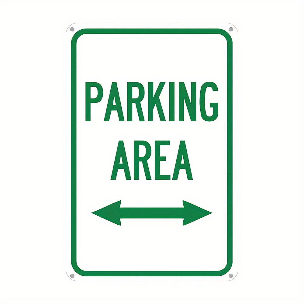 TEMU 1pc 1pcs 1pc Vintage "parking Area" Sign - Heavy-duty Aluminum Metal Sign Suitable For Home, Garage, Driveway, - & Use, No /electricity Needed,
