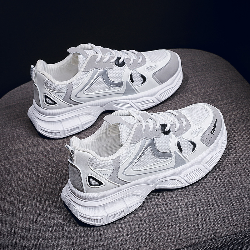 TEMU Women's Chunky Sneakers Spring New Breathable Mesh Fashion Casual Running Shoes Platform Comfortable, Women Shoes