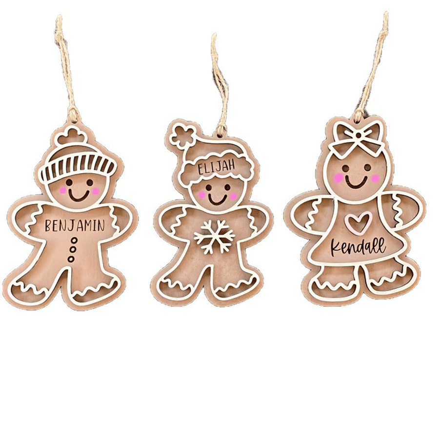 TEMU 3 pezzi di ornamenti natalizi di di zucchero in legno personalizzati, personalizzabili con il , decorazione per di Natale, regalo di famiglia