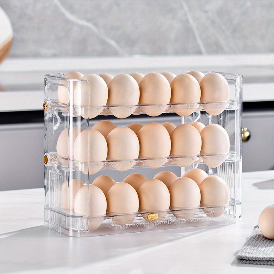 3layer Side Egg Storage Box, A Kitchen Specific For Flipping Eggs In The Refrigerator