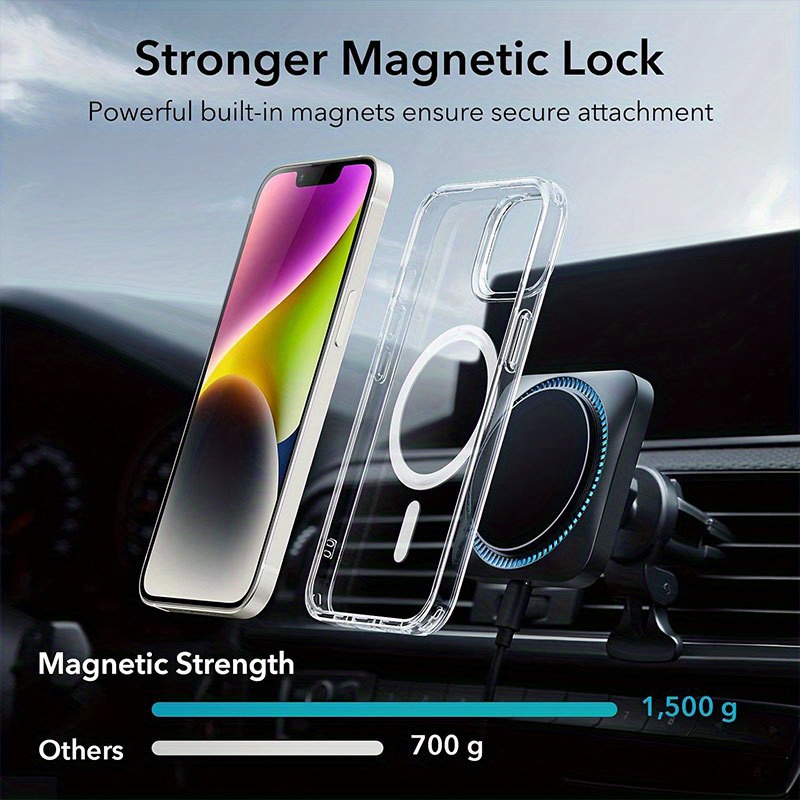 Transparent magnetic phone case, shockproof transparent iPhone case, suitable for iPhone 16promax, 15plus, 14, 13, 12 and 11, four-sided protection for Samsung Galaxy S24 Ultra 23+ 22plus.