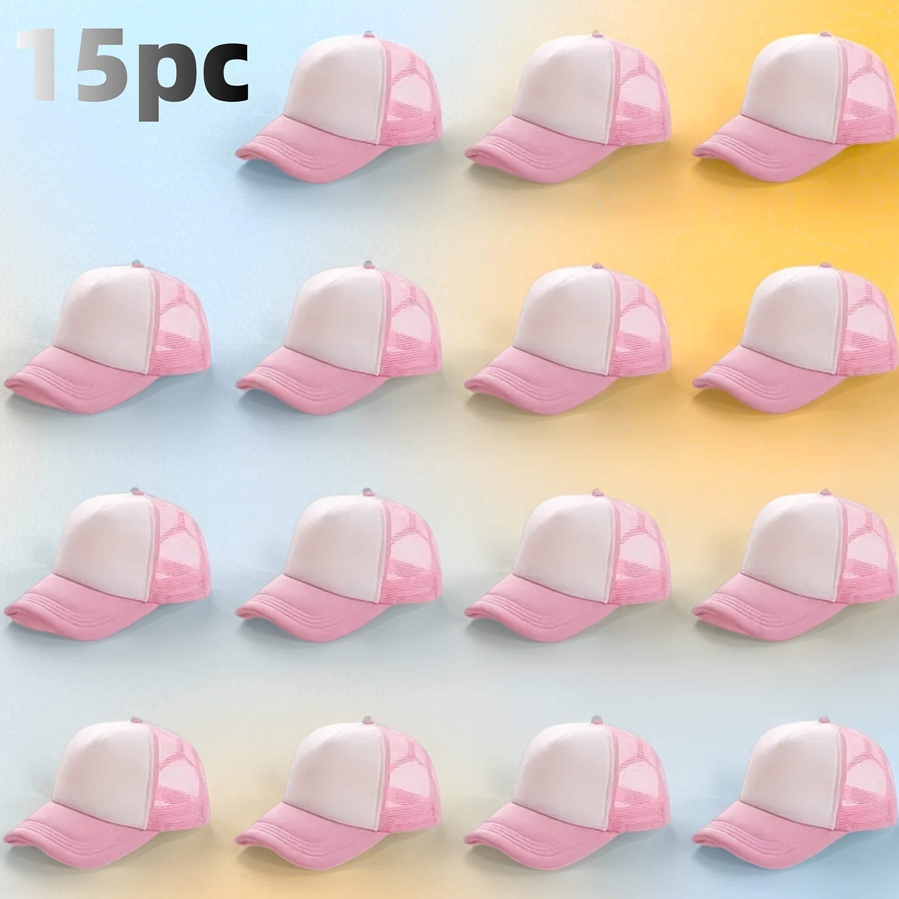 15pcs DIY Heat Transfer Baseball Cap Set