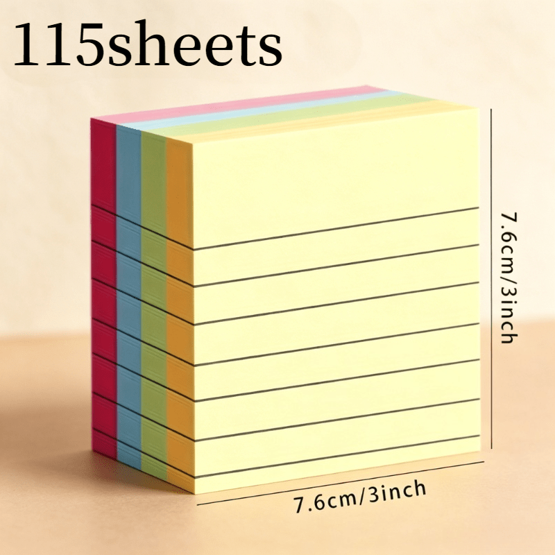 TEMU 115 pezzi [Colorati e Spessi] Fogli Adesivi Colorati e Spessi | 4 Colori - Quaderni di Appunti a Strappo, Forte Adesione, Salvaspazio, Super