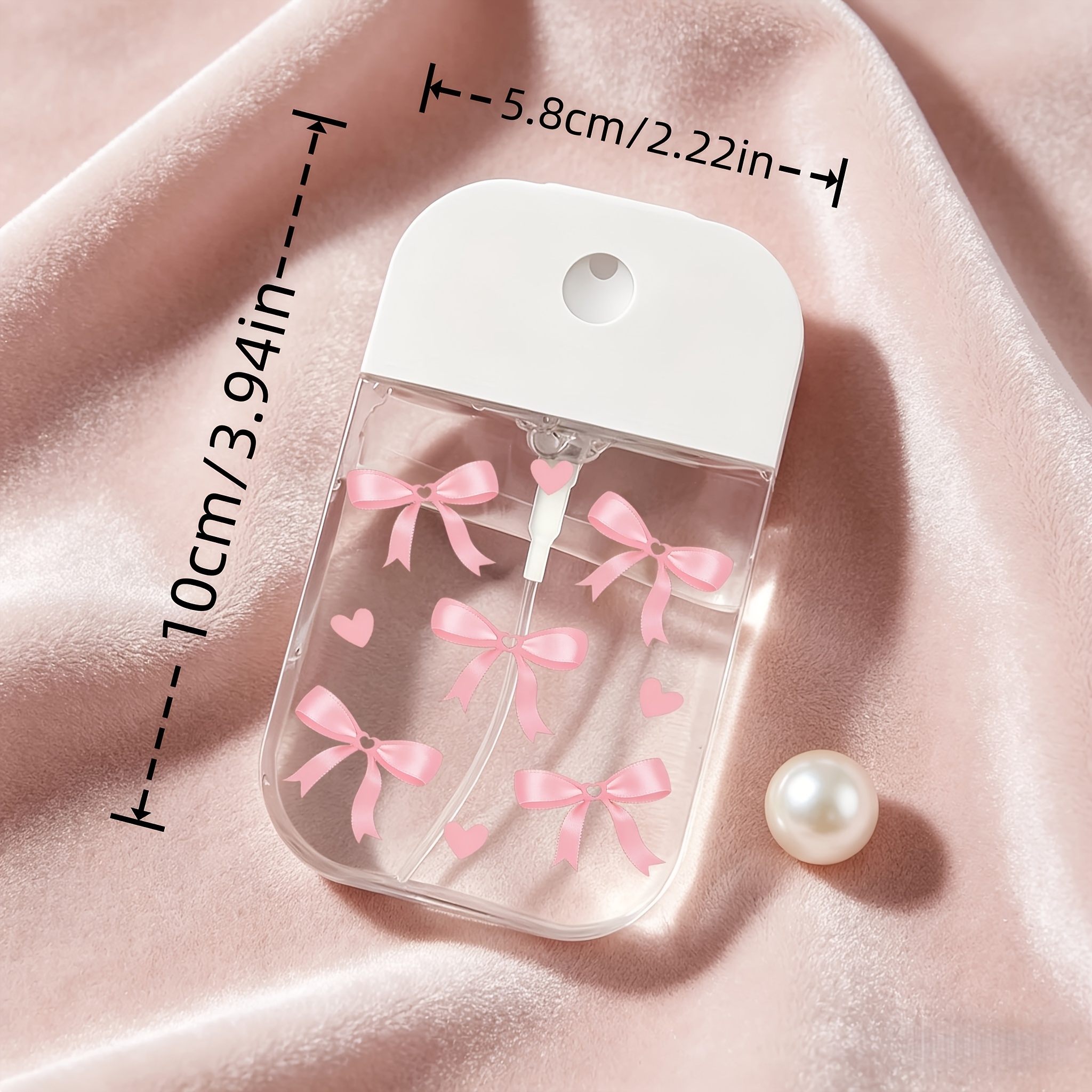 Pink Bow Spray Bottle, Portable Mini Sprayer For Women, 50ml Clear Refillable Bottle, Travel-sized Container For Business Trips, Makeup Water Dispenser, Birthday Gift For Girls