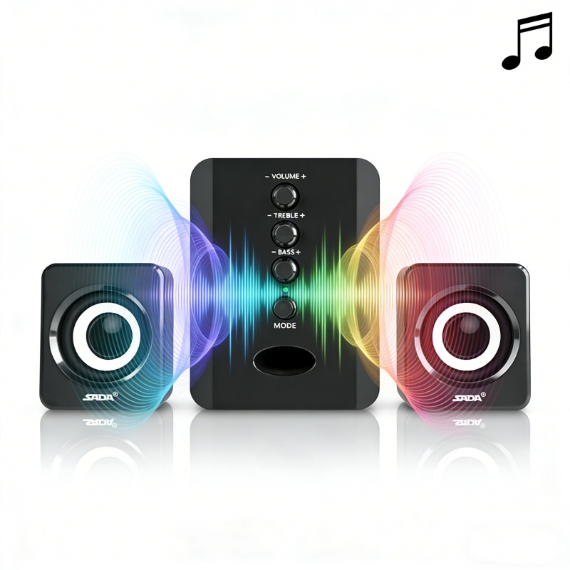 TEMU 2.1 Channel Computer Speakers With Rich Sound, Usb Powered, Plug And Play Usb Speaker With 2 Speaker Units, 3.5mm Aux-in For Wide With Pc,
