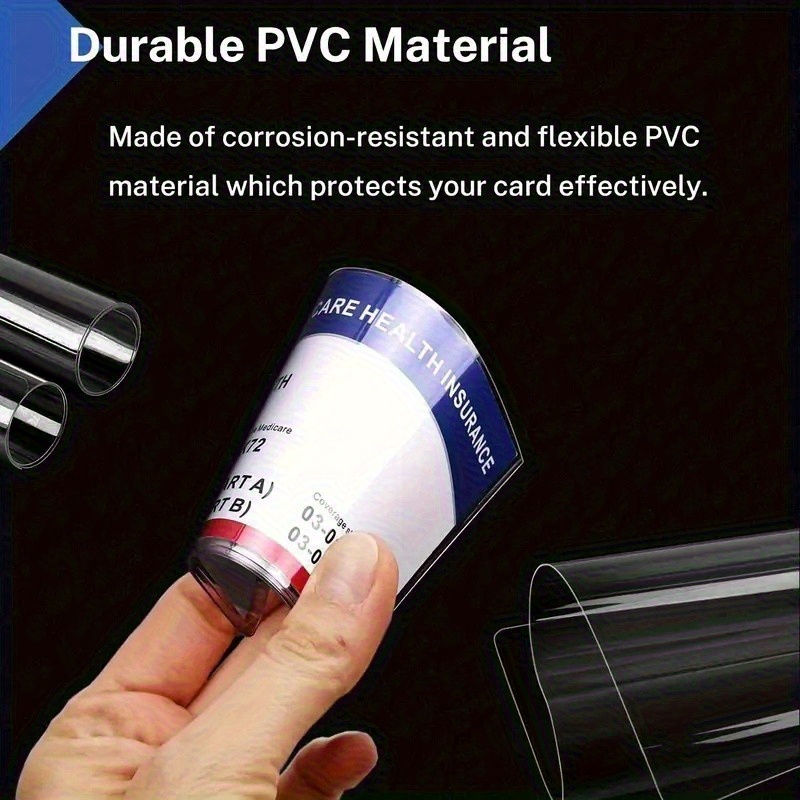 Durable Transparent PU Card Protection Covers, Soft Flexible Credit Card Clips, 10-Pack for Wallet Storage