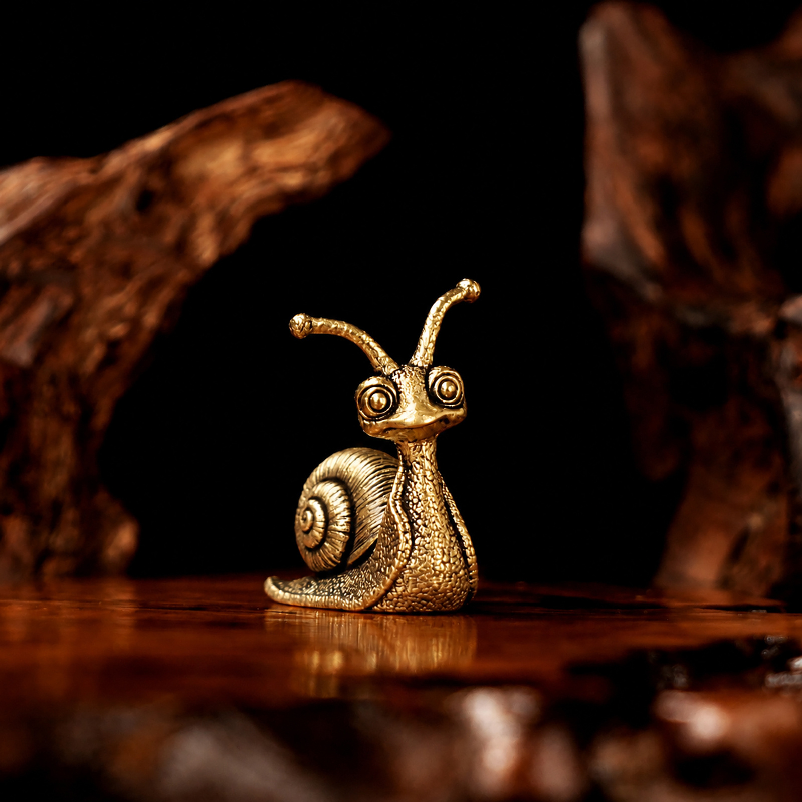 TEMU 100% Solid Brass Retro Desktop Decoration, Adorable Cartoon Snail Collectible Figurine, Handcrafted Art Decor For , Whimsical , Vintage , Desk