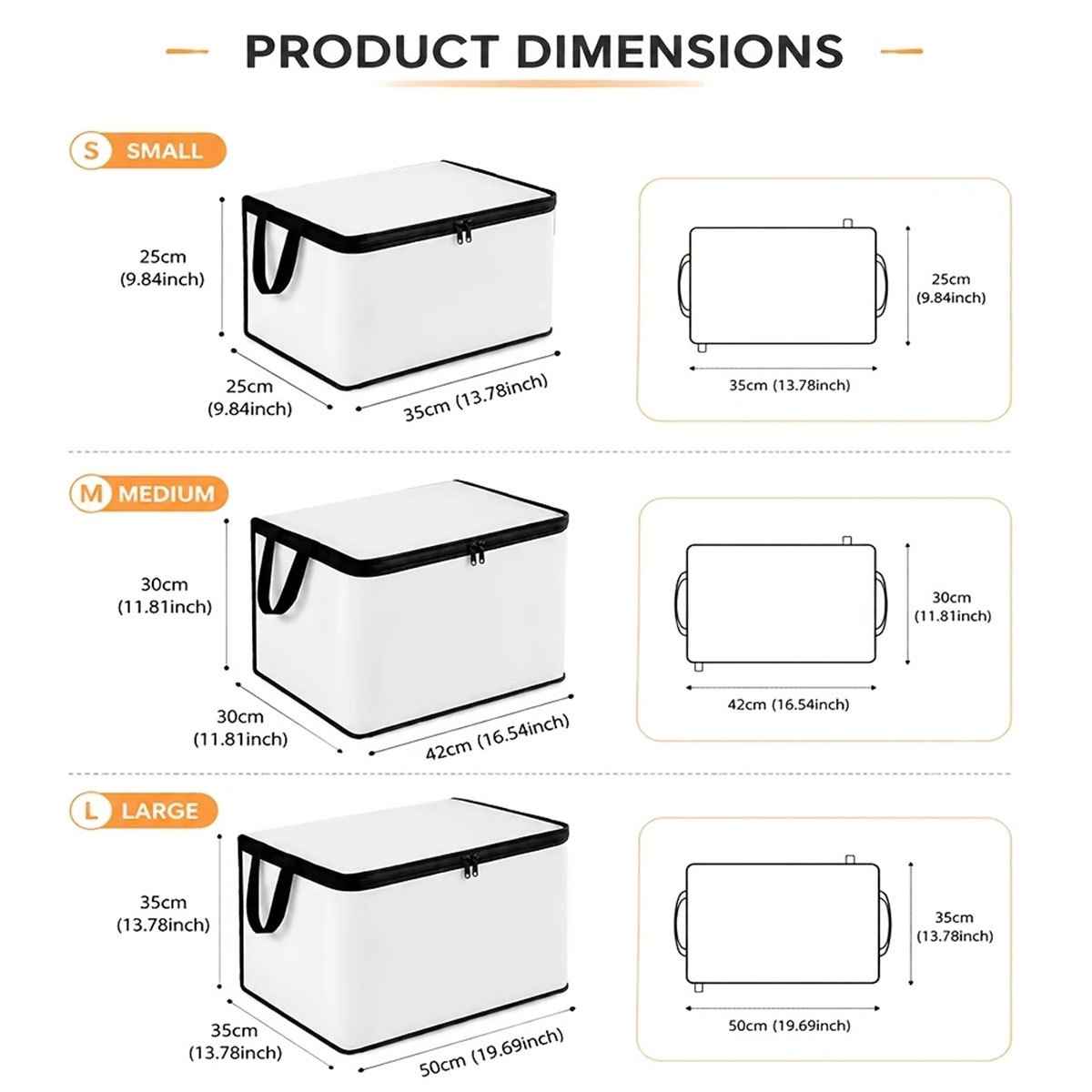   2d flat sammenleggbar oppbevaringsboks med glidelås, mat brød dessert søt tegneserie   trykk design, kan oppbevare klær og sengetøy, negleverktøy, ferieartikler, egnet for under sengen, i klesskapet og flyttepakking,   glidelåslukking