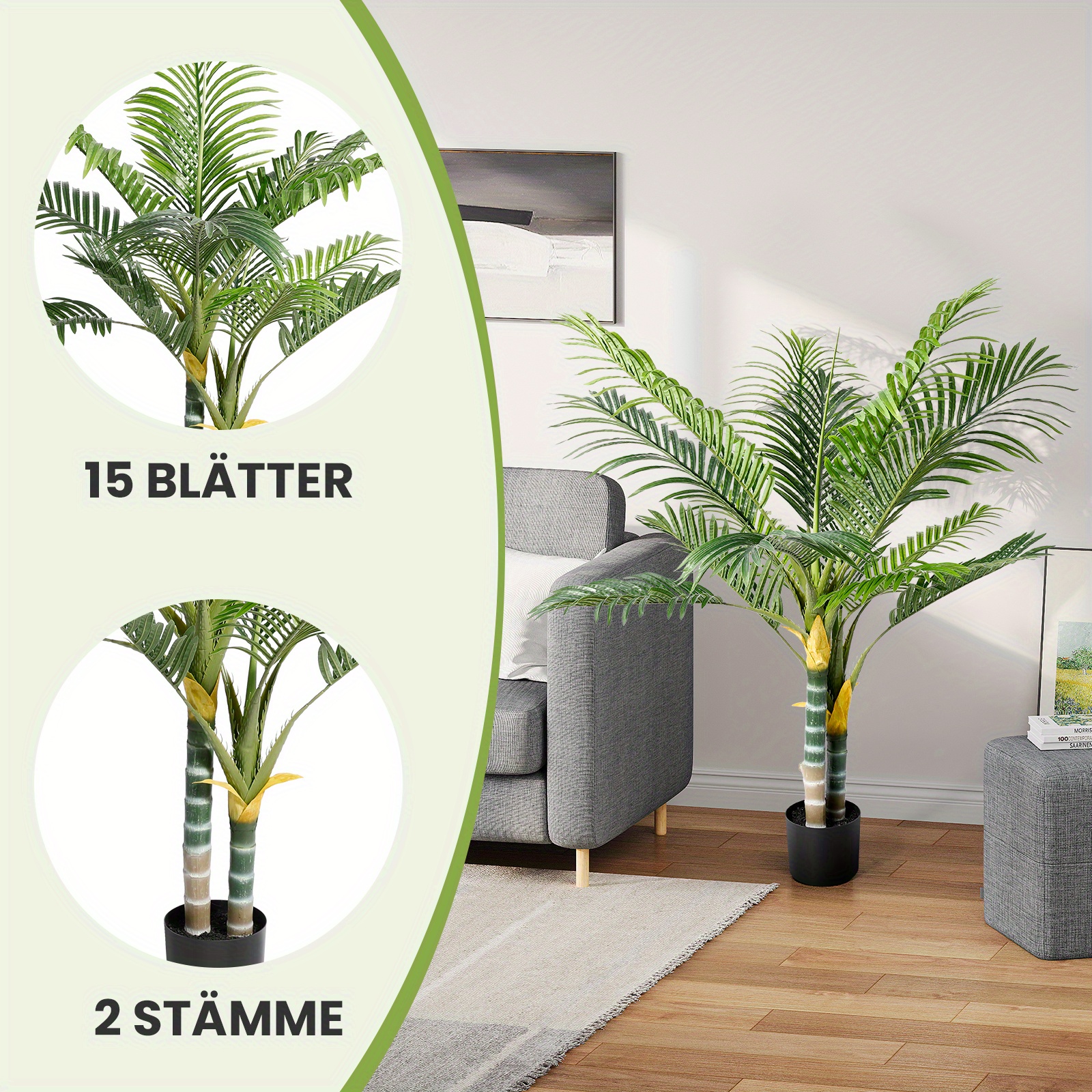 180cm/120cm Kunstmatige Palmboom Decoratie Kunstplant