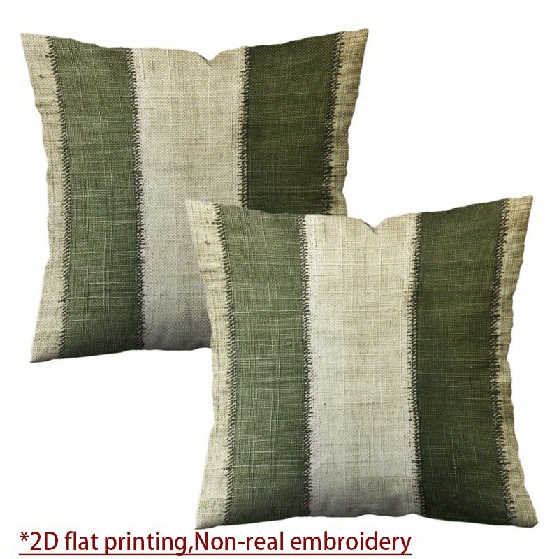 TEMU Jit 2 piezas de almohada a rayas retro de cara, de cojín de estilo Morandi, Adecuada para decoración de , Ropa de cama cómoda, de almohada