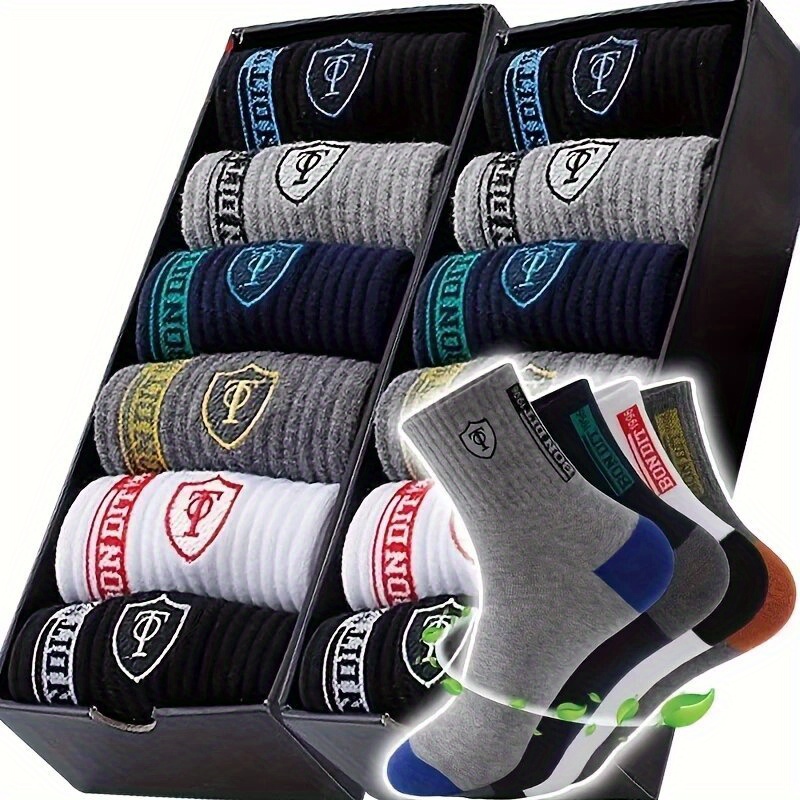 40pcs (20 Pairs) of New Men'S Socks, Mid-Tube Socks, All-Season Socks, Men'S Sports Socks
