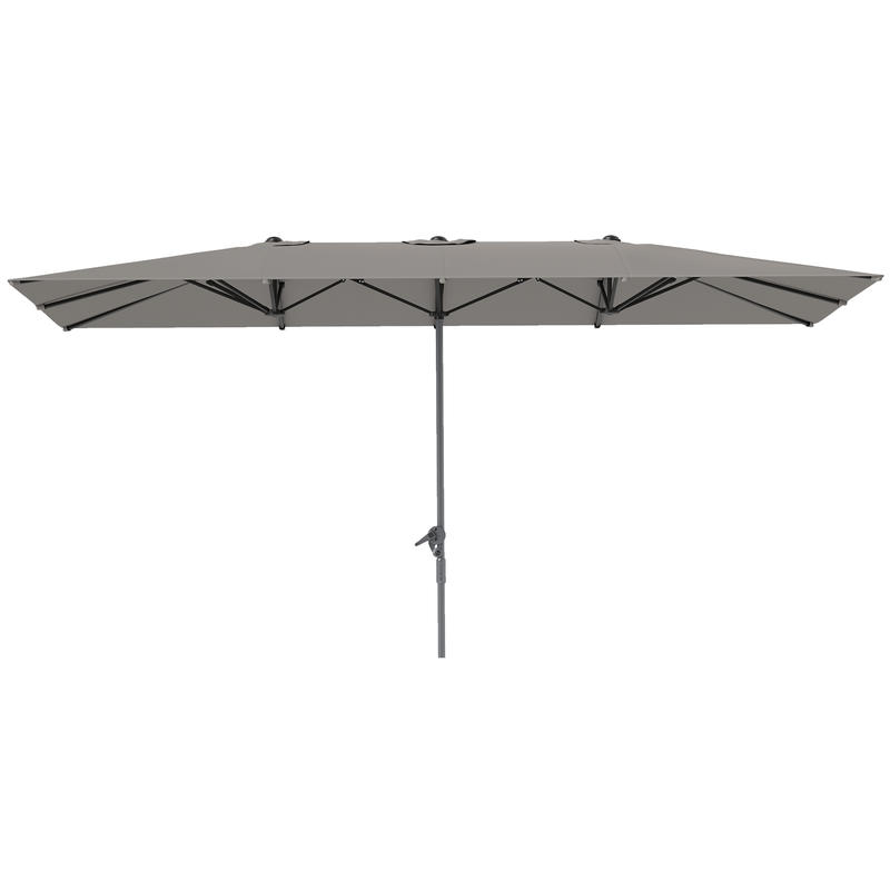 Double-sided umbrella, 451 x 264cm parasol with crank system, 12 metal ribs, aluminum pole, dark gray,  Beach Shelter, Modern Parasol, Stylish Sunshade, Durable Ribs, Large Sunshade, Retractable Umbrella, Event Planners, Homeowners
