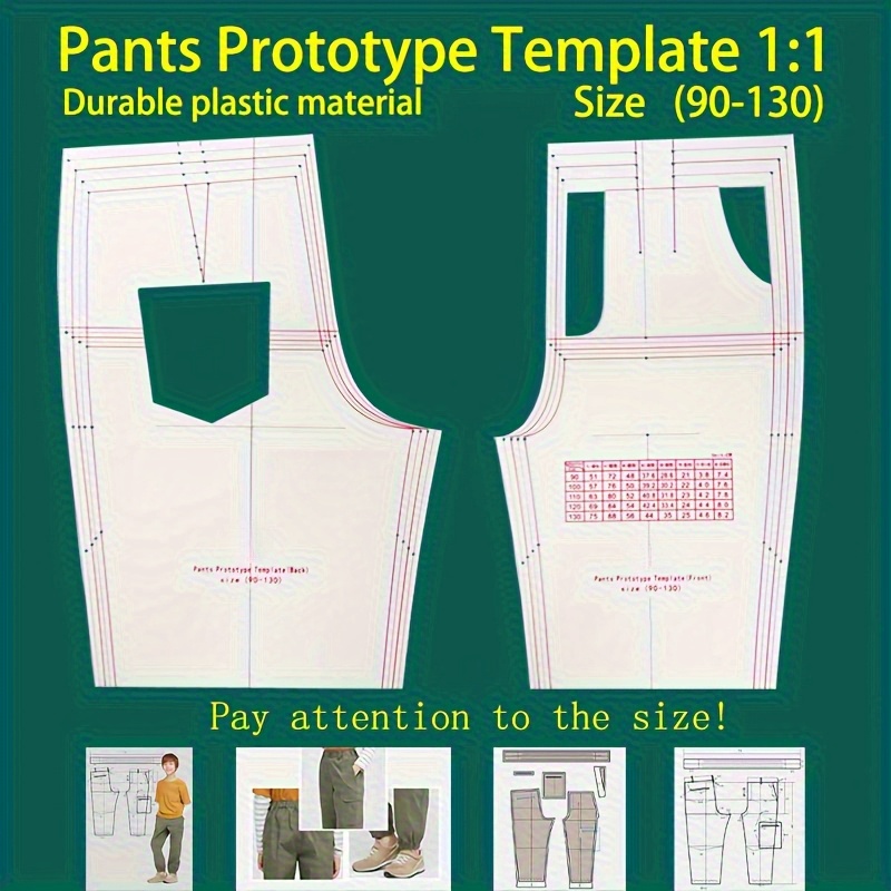 TEMU Règle Professionnelle pour Pantalons - Gabarit de Coupe Polyvalent en Acrylique Durable, Adapté à Tous les Styles 35.43-72.44 Pouces, Outil de